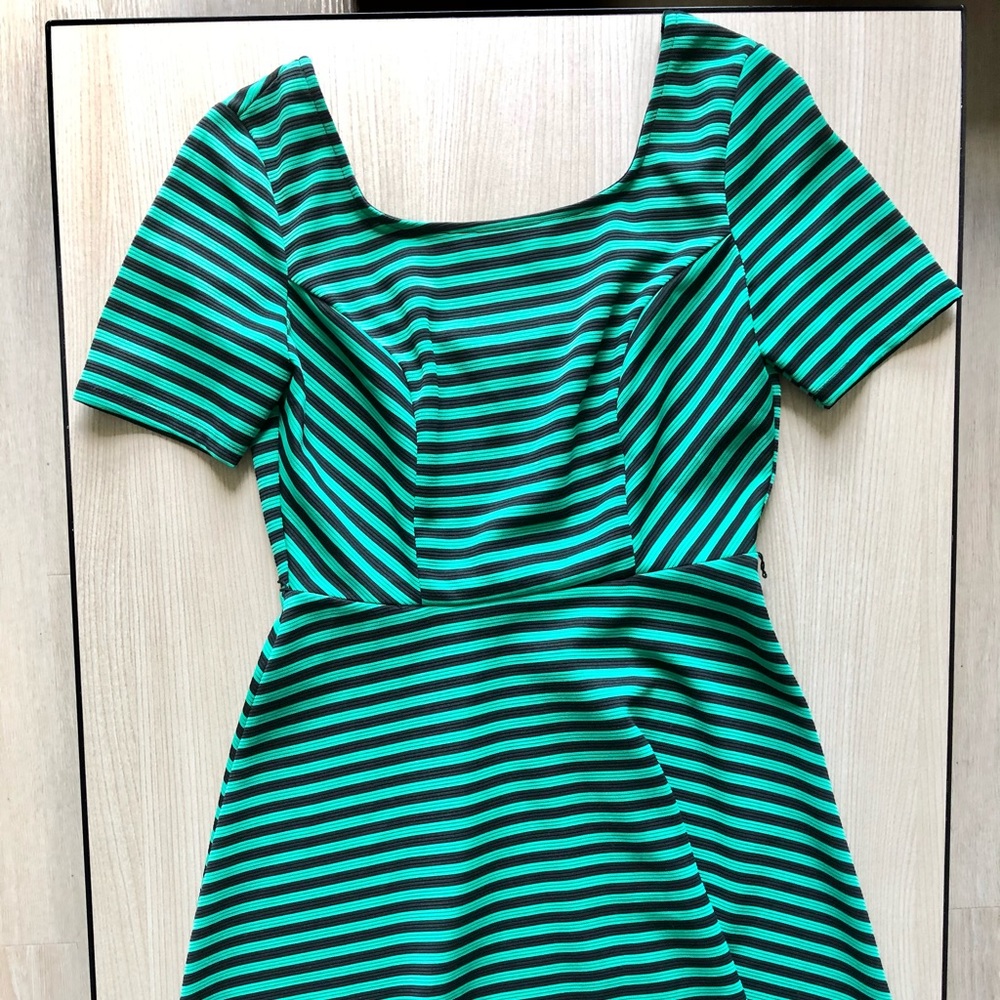 Speechless Green Striped Dress